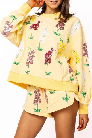 QOS Yellow Multi Iris Sweatshirt - Boutique Bella BellaQueen of Sparkles