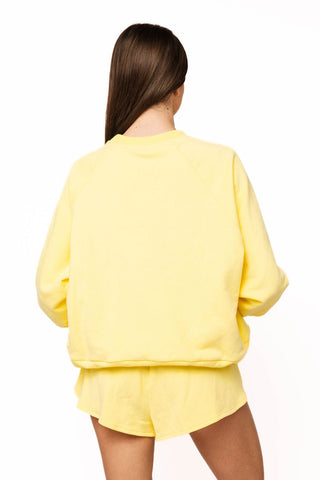 QOS Yellow Tonal QOS Logo Tie Sweatshirt - Boutique Bella BellaQueen of Sparkles