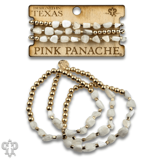 Quartz bead bracelet stack - Boutique Bella BellaBracelets