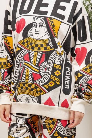 Queen Of Heart - Cotton Sweatshirt - Boutique Bella BellaSweatshirt