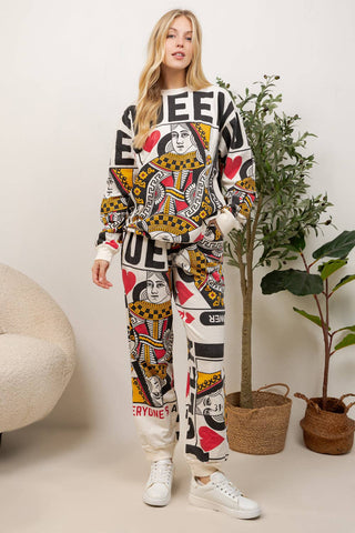 Queen Of Heart - Cotton Sweatshirt - Boutique Bella BellaSweatshirt