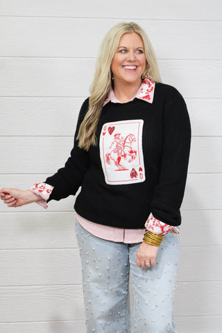 Queen of Hearts Sweater - Boutique Bella BellaSweater