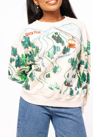 Queen of Sparkles Beige 'Sparkle Slope' Scenery Sweatshirt - Boutique Bella BellaQueen of Sparkles
