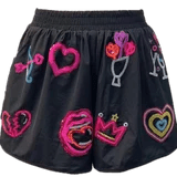 Queen Of Sparkles-Black And Neon Love Icon Active Short - Boutique Bella BellaQueen of Sparkles