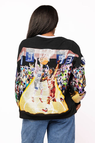 Queen of Sparkles Black basketball Court Scene Sweatshirt - Boutique Bella BellaSweatshirt