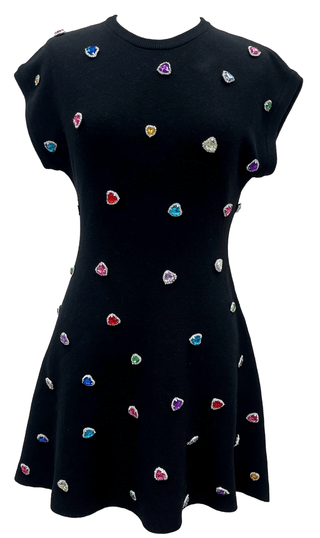 Queen of Sparkles - Black Multi Jeweled Heart Dress - Boutique Bella BellaQueen of Sparkles