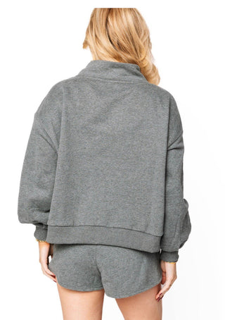 Queen of Sparkles Charcoal Rhinestone QOS Card Logo Sweatshirt - Boutique Bella BellaSweatshirt