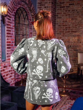 Queen of Sparkles - Charcoal Skull & Crossbones Deck of Cards Sweatshirt - Boutique Bella BellaQueen of Sparkles