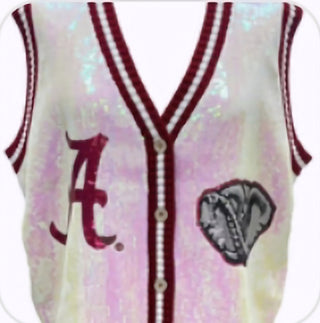 Queen of Sparkles - Crimson & White Full Sequin Alabama Elephant Button Up Sweater Tank - Boutique Bella BellaQueen of Sparkles