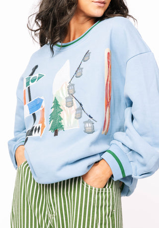 Queen of Sparkles Dusty Blue 'Ski' Icon Letter Sweatshirt - Boutique Bella BellaQueen of Sparkles