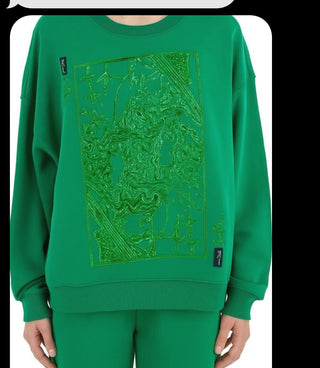 Queen of Sparkles Emerald QOS Card Logo Sweatshirt - Boutique Bella BellaQueen of Sparkles