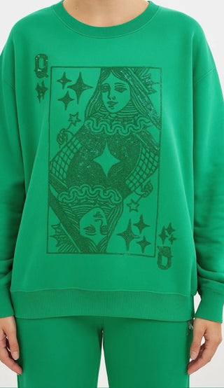 Queen of Sparkles Emerald QOS Card Logo Sweatshirt - Boutique Bella BellaQueen of Sparkles