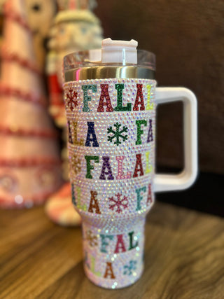 Queen of Sparkles - Fa La La Rhinestone Tumbler - Boutique Bella Bella