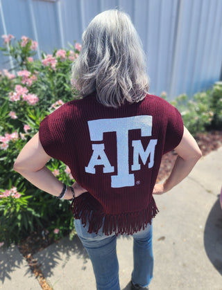 Queen of Sparkles - Gig Em Fringe Sweater Vest - Boutique Bella BellaQueen of Sparkles