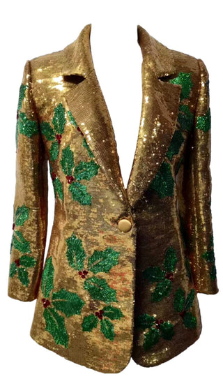 Queen of Sparkles - Gold Full Sequin Holly Blazer - Boutique Bella Bella