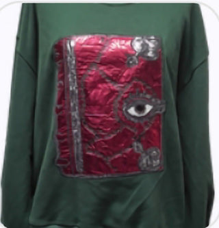 Queen of Sparkles - Green 'Booook' Sweatshirt - Boutique Bella BellaQueen of Sparkles