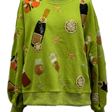 Queen of Sparkles - Green Mimosa Icon Sweatshirt - Boutique Bella Bella