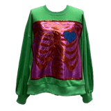 Queen of Sparkles - Green X - Ray Heart Sweatshirt - Boutique Bella Bella