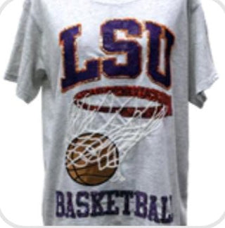 Queen of Sparkles - Grey LSU Basketball Tee - Boutique Bella BellaQueen of Sparkles