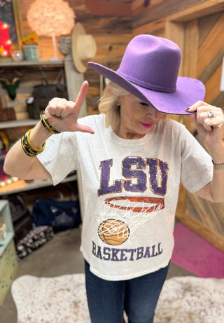 Queen of Sparkles - Grey LSU Basketball Tee - Boutique Bella BellaQueen of Sparkles