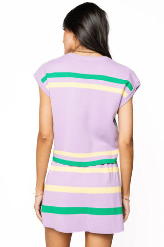 Queen of Sparkles Lavender, Green & Yellow 'Queen Cake' Striped Top - Boutique Bella BellaQueen of Sparkles