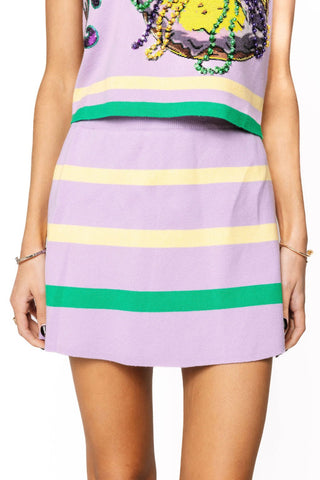 Queen of Sparkles Lavender, Green & Yellow Striped Skirt - Boutique Bella BellaQueen of Sparkles