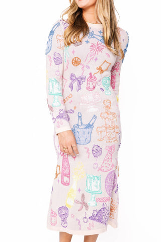 Queen of Sparkles Light Pink Birthday Icon Knit Dress - Boutique Bella BellaQueen of Sparkles