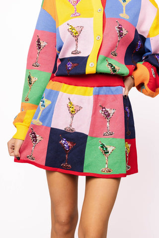 Queen of Sparkles Multi Checkered Cosmo Skirt - Boutique Bella BellaSkirt