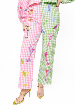 Queen of Sparkles Multi Colorblock Gingham Martini Pant - Boutique Bella BellaPants