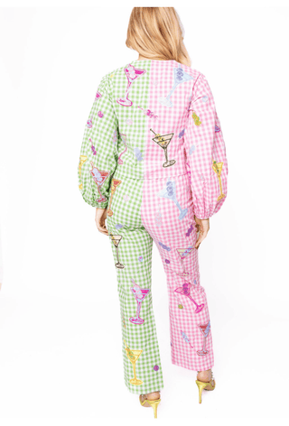 Queen of Sparkles Multi Colorblock Gingham Martini Pant - Boutique Bella BellaPants