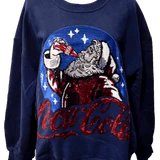 Queen of Sparkles - Navy Santa Drinking Coca - Cola Sweatshirt - Boutique Bella Bella