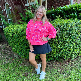 Queen of Sparkles - Neon Pink Candy Corn Sweatshirt - Boutique Bella BellaQueen of Sparkles