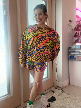 Queen of Sparkles - Neon & Tiger Print Shorts - Boutique Bella Bella