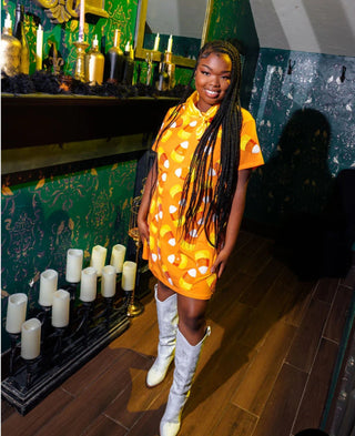 Queen of Sparkles - Orange Candy Corn Tee Dress - Boutique Bella BellaQueen of Sparkles