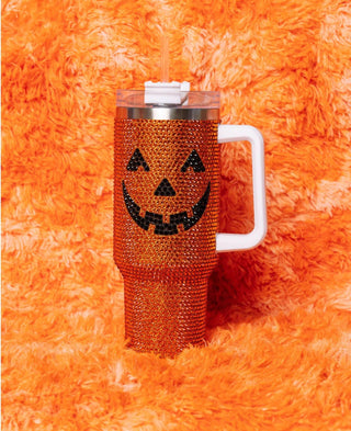 Queen of Sparkles - Orange Pumpkin Tumbler - Boutique Bella Bella