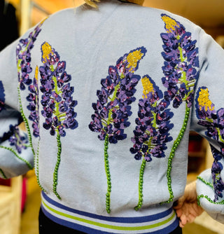 Queen of Sparkles - Pale Blue Bluebonnets Cardigan - Boutique Bella BellaQueen of Sparkles