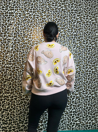 Queen of Sparkles Pale Pink Oysters & Lemons Sweatshirt - Boutique Bella BellaQueen of Sparkles