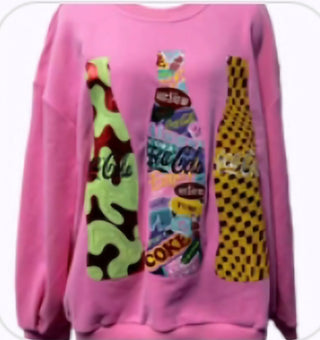 Queen of Sparkles - Pink Groovy Coke Bottle Sweatshirt - Boutique Bella BellaQueen of Sparkles