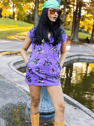 Queen of Sparkles - Purple Iris Cotton Collar Dress - Boutique Bella Bella