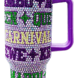 Queen of Sparkles - Purple Mardi Gras Rhinestone Tumbler - Boutique Bella BellaMardi gras