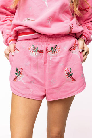 Queen of Sparkles QOS Bright Pink Christmas Cocktail Shorts - Boutique Bella BellaBoxer Shorts