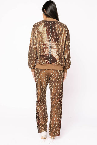 Queen of Sparkles • QOS • Brown Deer Print Pant - Boutique Bella BellaSequin pants