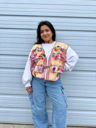 Queen of Sparkles • QOS • Grey Fishing Lure Vest Sweatshirt - Boutique Bella BellaFishing