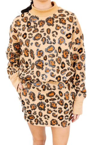 Queen of Sparkles • QOS • Leopard Mock Neck Dress - Boutique Bella BellaActive Wear Dress