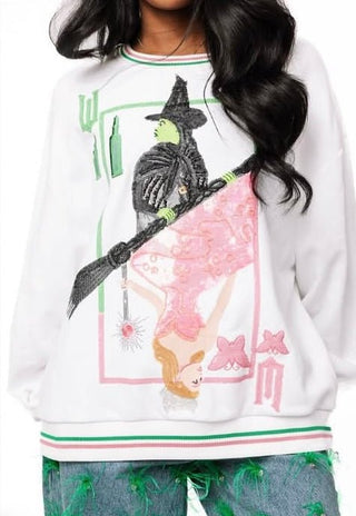 Queen of Sparkles QOS Licensed Elphaba & Glinda Card Sweatshirt - Boutique Bella BellaSweatshirt