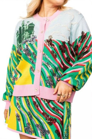 Queen of Sparkles QOS Licensed Yellow Brick Road to Oz Button up Cardigan - Boutique Bella BellaCardigan