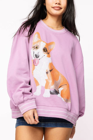Queen of Sparkles QOS Light Purple Corgi Sweatshirt - Boutique Bella BellaQueen of Sparkles