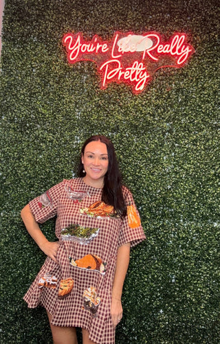 Queen of Sparkles QOS Maroon Queen of Turkey Short Sleeve Dress - Boutique Bella BellaDress