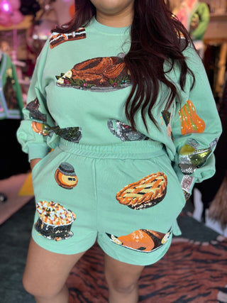 Queen of Sparkles • QOS • Mint Queen of Turkey Short - Boutique Bella BellaQueen of Sparkles