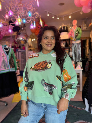 Queen of Sparkles • QOS • Mint Queen of Turkey Sweatshirt - Boutique Bella BellaQueen of Sparkles